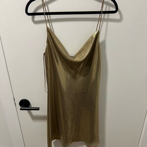 Gold Satin Slip Dress